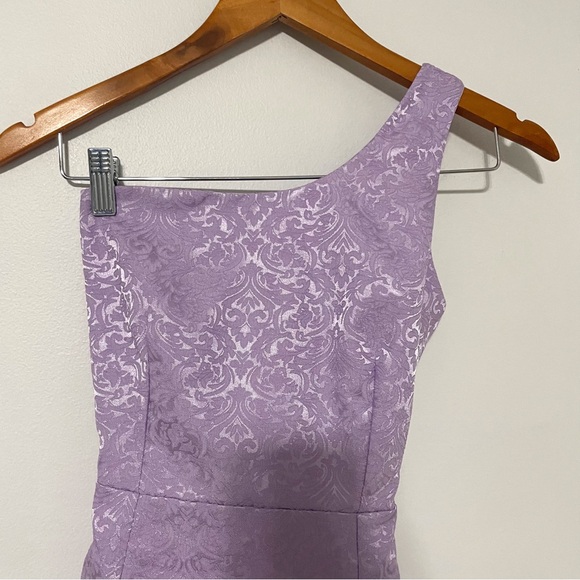 Lucy in The Sky • floral jacquard one shoulder asymmetrical mini dress sz XS - Picture 7 of 11